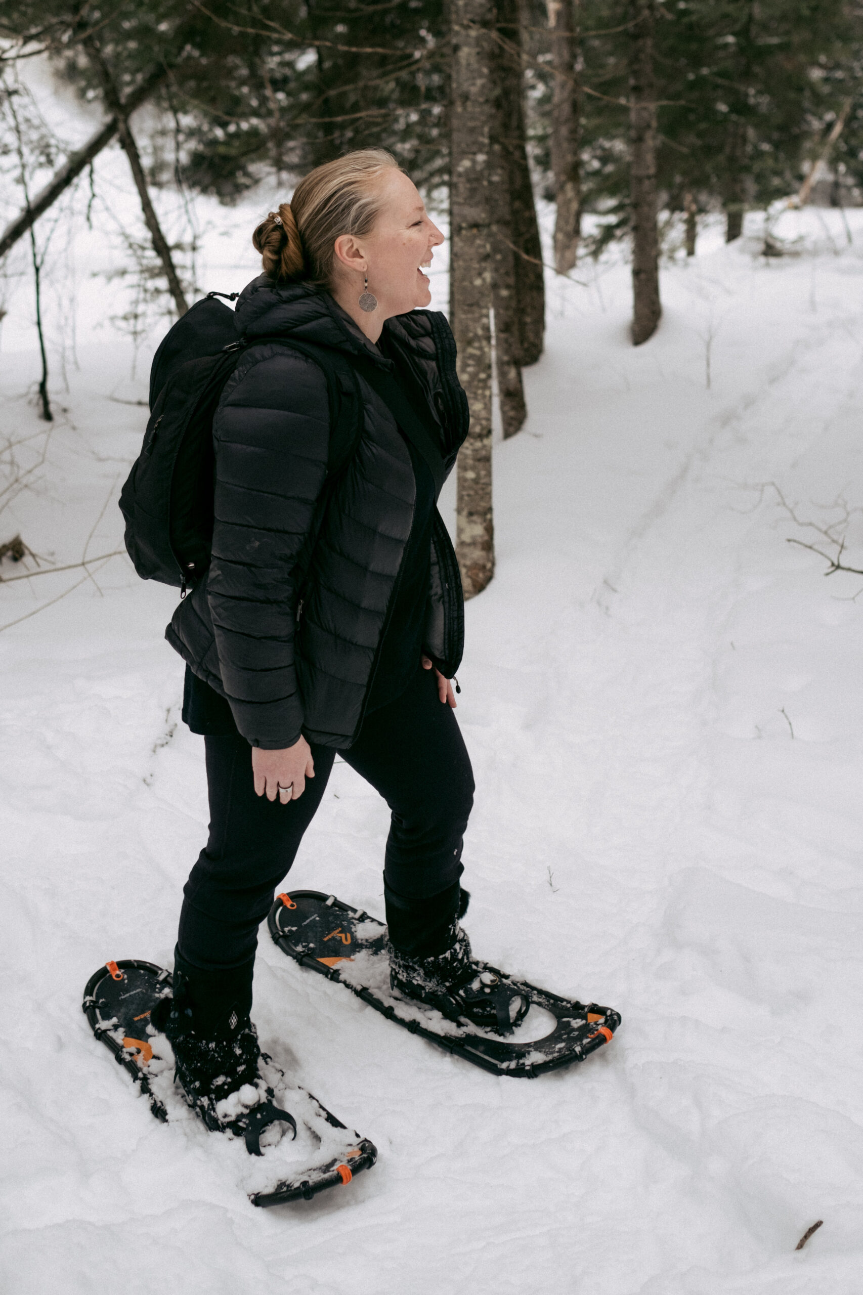 Shannon Hall leading a snowshoeing activity