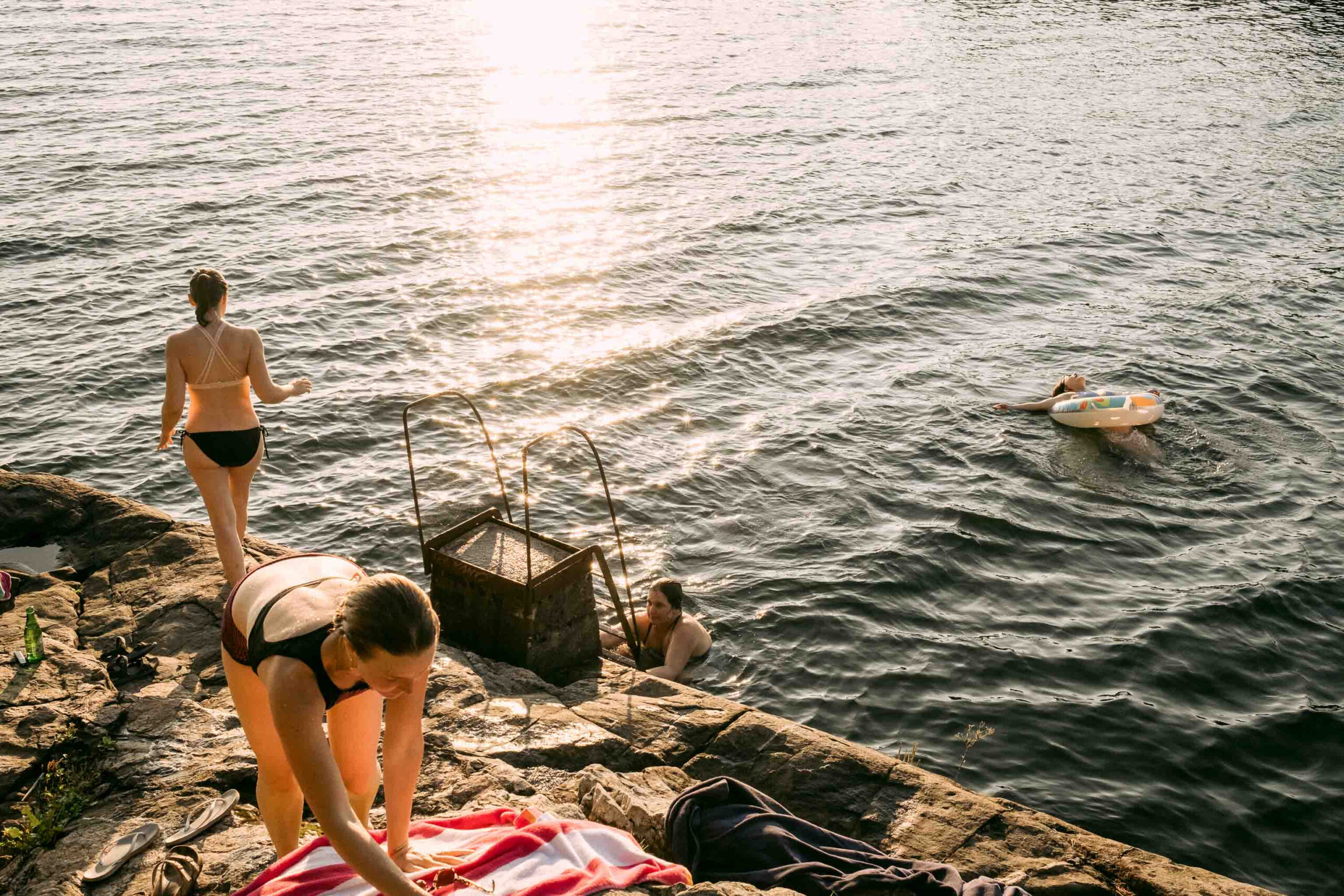 Swimming at a women's leadership retreat in Ontario